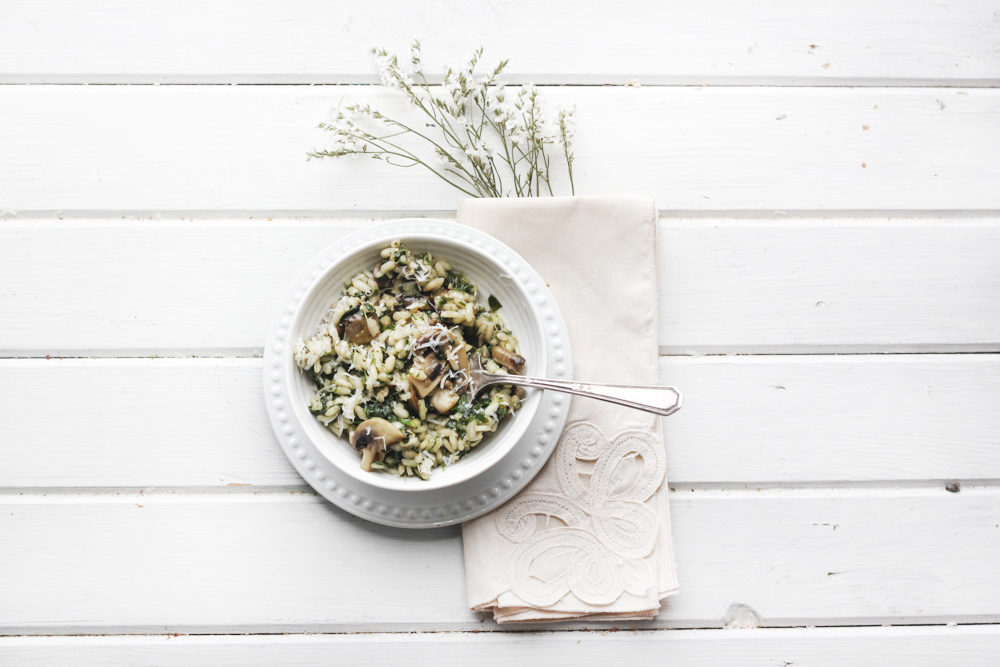 Mushroom Spinach Risotto