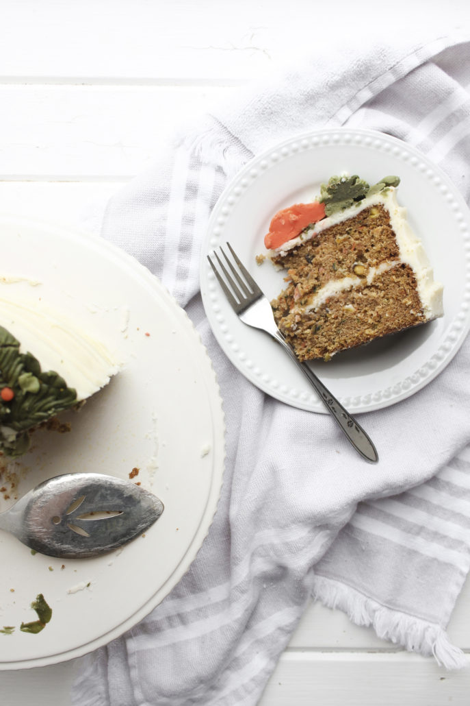 This Brown Butter and Hawaij Carrot Cake is the perfect cake to make for a family Easter celebration. It moist and full of flavour for all to enjoy. #carrotcake #cake #eastercake #easterdessert #dessert #easter #carrot