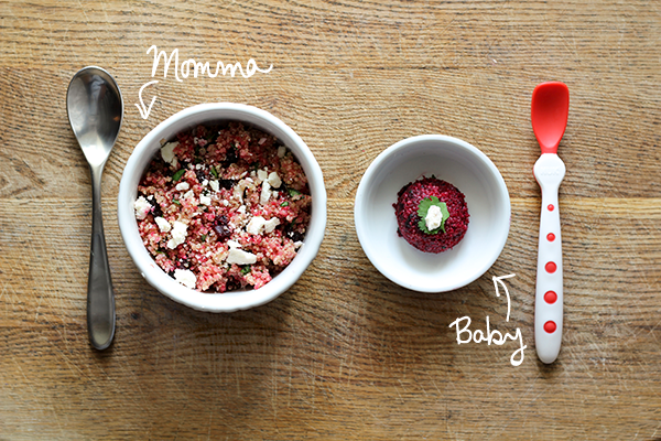 Roasted Red Beets with Quinoa and Feta