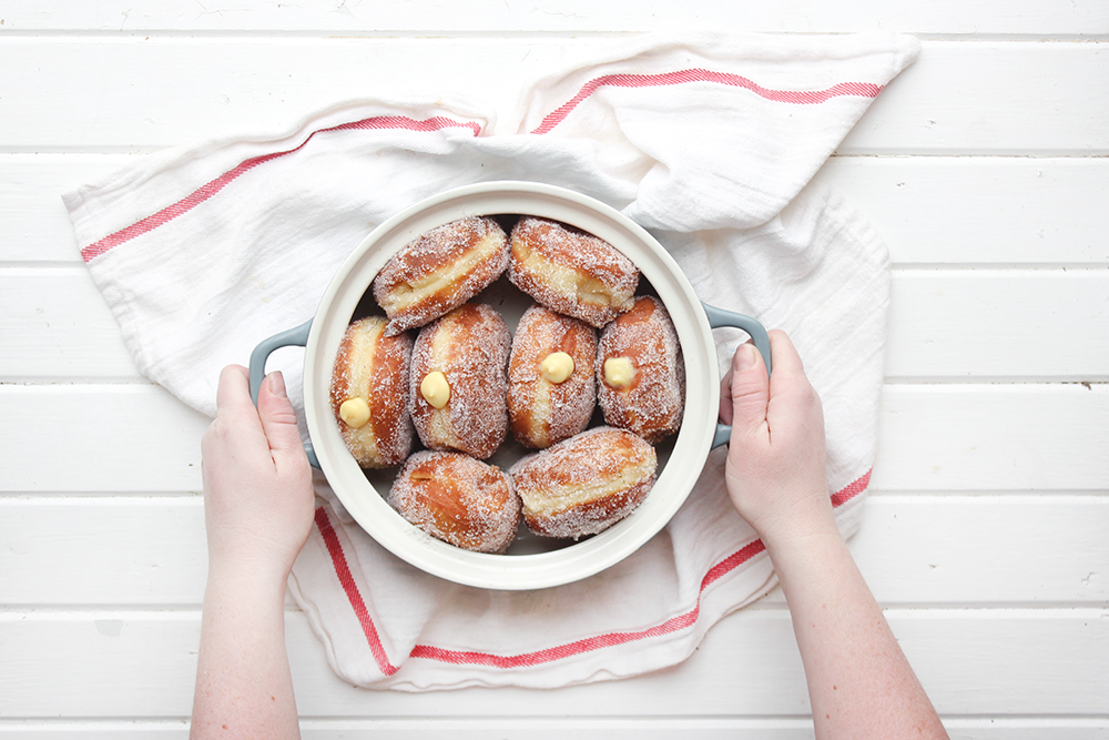 Vanilla Lavender Cream Brioche Doughnuts